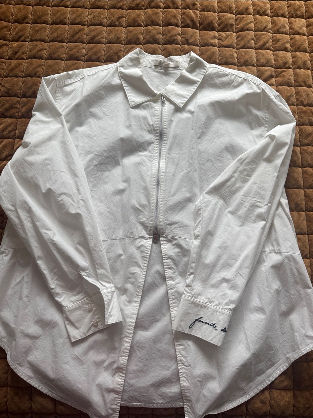 Favorite Daughter Zip Up White Oxford